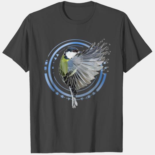 Blue Tit | Geometric | Low Poly | White Grid T Shirts