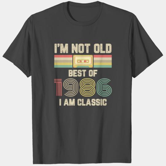 1986 Vintage born in Retro age Birthday gift idea T Shirts