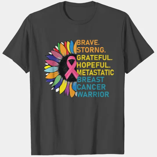 Brave grateful Hopeful Breast Cancer Warrior T Shirts