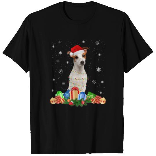 Jack Russell Terrier Dog Christmas Lights Xmas T Shirts