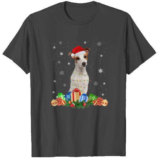 Jack Russell Terrier Dog Christmas Lights Xmas T Shirts