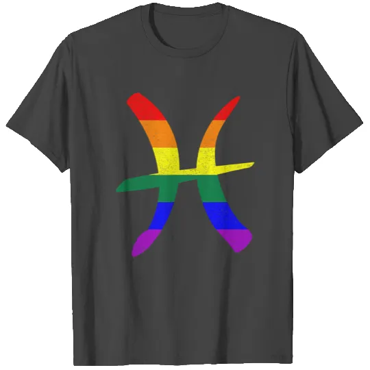 LGBT Gay Pride Flag Pisces Zodiac Sign T Shirts