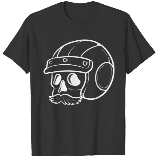 Skull wearing Helmet Vintage Person Gift T-shirt