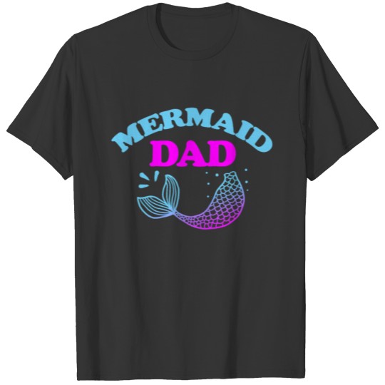Mermaid Dad Ocean Birthday Party Apparel for T-shirt