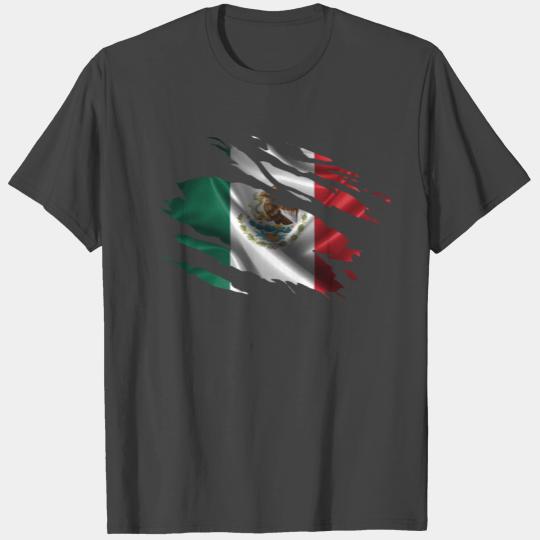 Mexico Ripped Flag T Shirts