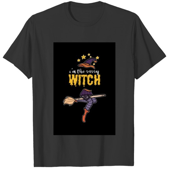 Sassy Witch Halloween Witches Broom Broomstick T-shirt