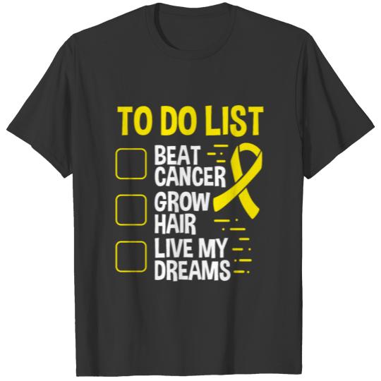 Neuroblastoma Awareness To Do List Yellow Ribbon T-shirt