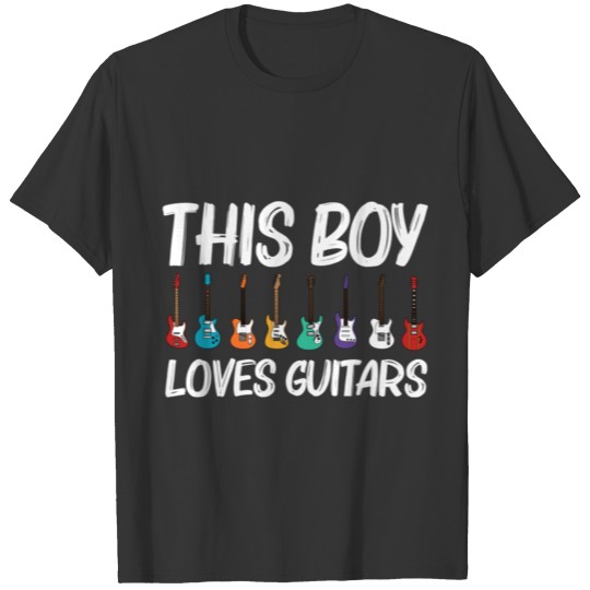Cool Guitar Gift For Boys Kids Acoustic Guitarist T-shirt