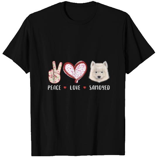 peace love Samoyed gift for men women kids Samoyed T Shirts