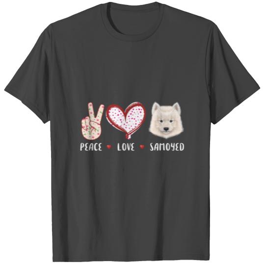 peace love Samoyed gift for men women kids Samoyed T Shirts