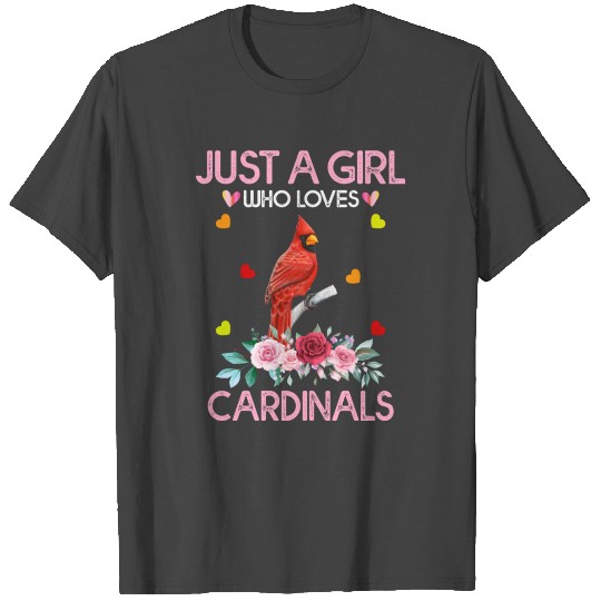Cardinal Bird T Shirts For Women Just A Girl Who Loves