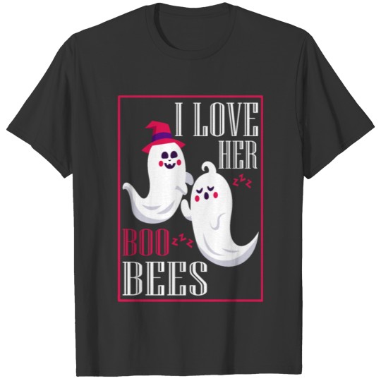 I Love Her Boo Bees Cute Halloween Couple Boo Gift T Shirts