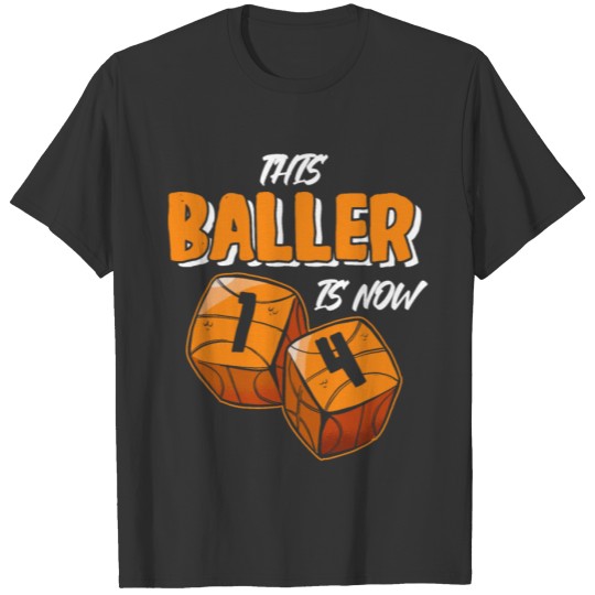 This Baller Is Now 14th Bday Basketball T-shirt