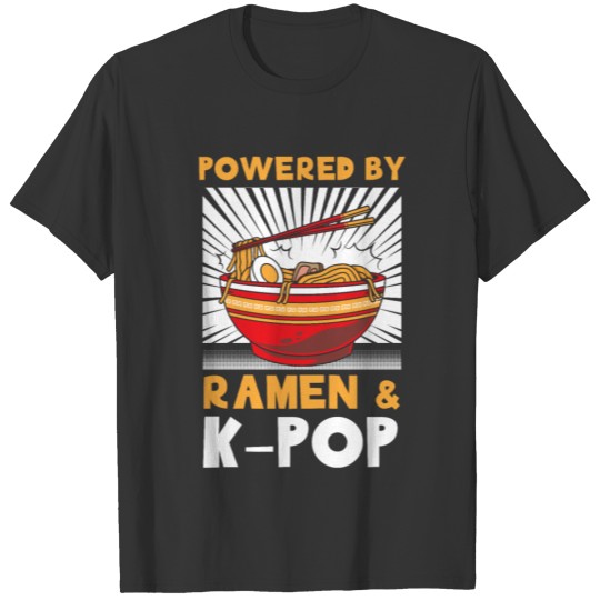 Powered By Ramen & K-Pop Korean Music T-shirt