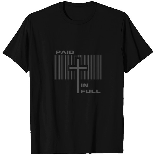 Christian Design Cross Paid in Full Barcode John T Shirts
