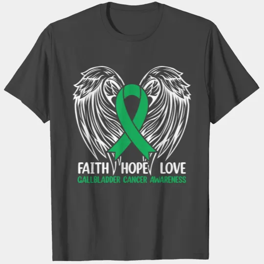 Gallbladder Cancer Awareness Kelly Green Ribbon T Shirts