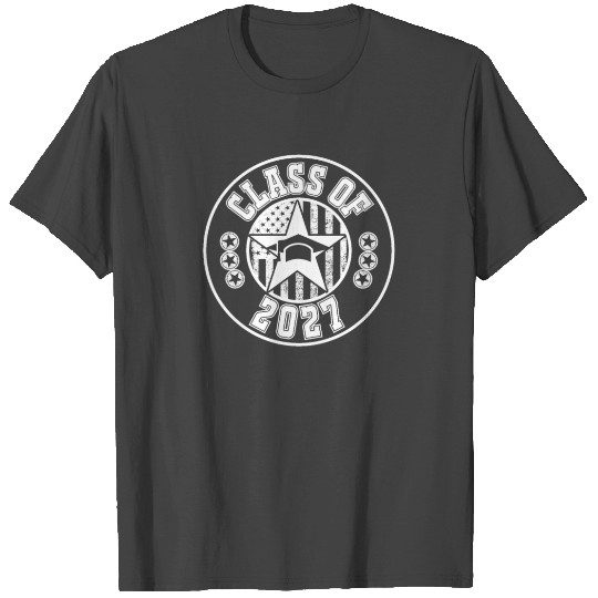 Class of 2027 Vintage American Flag Graduation 202 T Shirts
