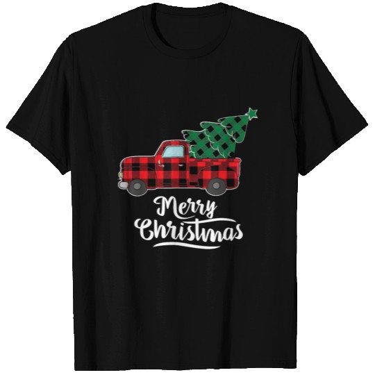 Merry Christmas Buffalo Plaid Christmas Tree Red T Shirts