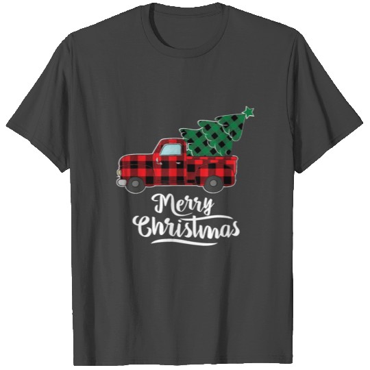 Merry Christmas Buffalo Plaid Christmas Tree Red T Shirts
