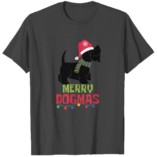 Merry Dogmas Merry Christmas Scottie Dog Christmas T Shirts