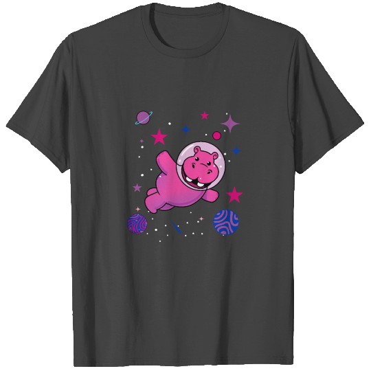 Bisexual Pride Hippo In Space Bisexual Gift T Shirts