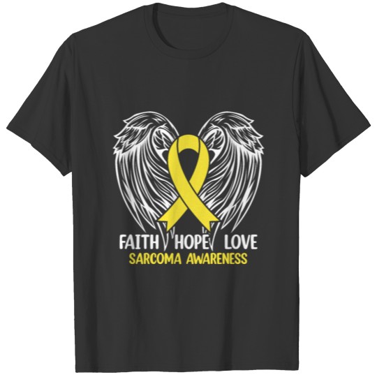 Sarcoma Awareness Yellow Ribbon Men Women Warrior T-shirt