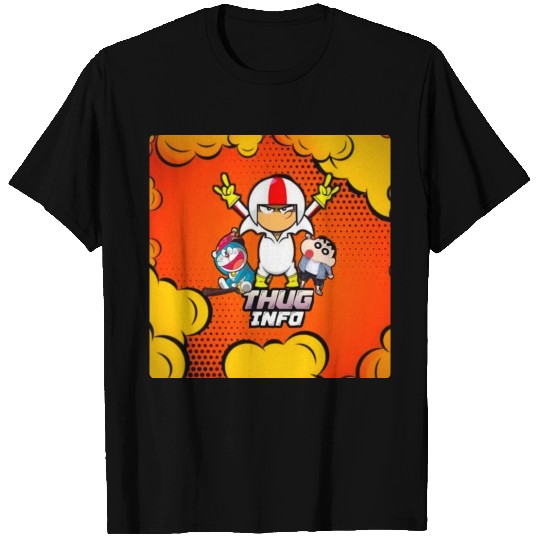 Shinchan, Doraemon,kick buttowski in Thug info cha T Shirts