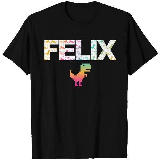 Felix - Cool boy's name with cute dinosaurs T Shirts