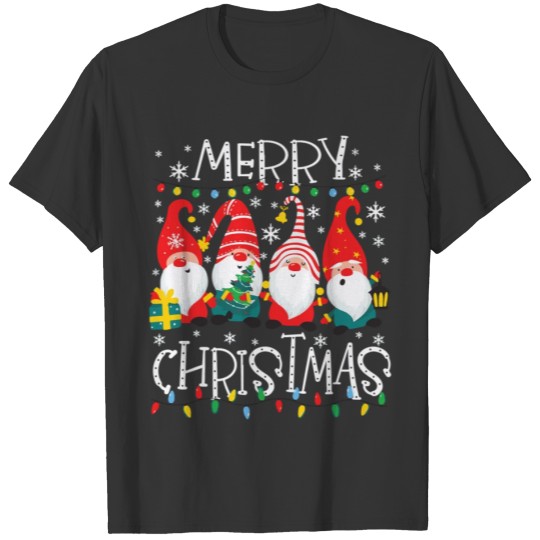 Merry Christmas Gnome Funny Family Xmas Adults T Shirts