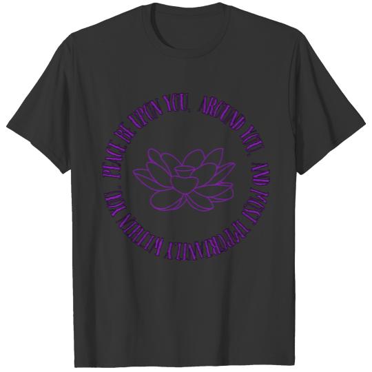 Peace Be Upon You Purple Lotus Affirmation T Shirts
