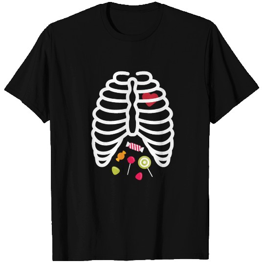 Skeleton Rib Cage Heart Candy Cute T Shirts