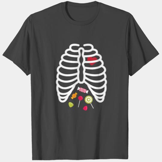 Skeleton Rib Cage Heart Candy Cute T Shirts