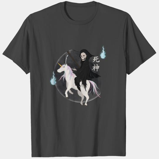 Shinigami Death Riding Unicorn T Shirts