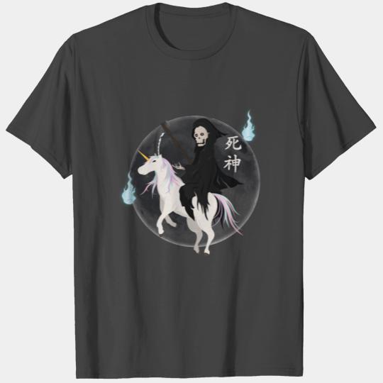Shinigami Death Riding Unicorn T Shirts