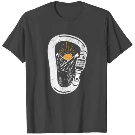 Rock Climbing Mountaineer Carabiner Climb Mountain T Shirts