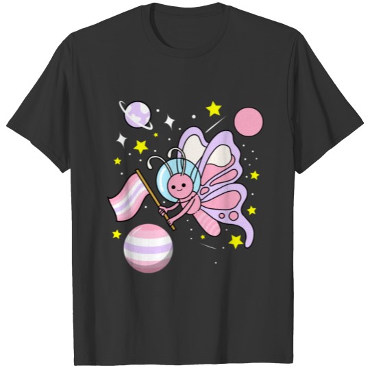 Butterfly Astronaut Pomosexual Lesbian T Shirts