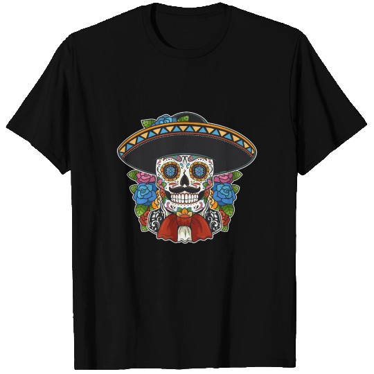 Sugar Skull Mexican Man Senor Calavera Dia De Los T Shirts