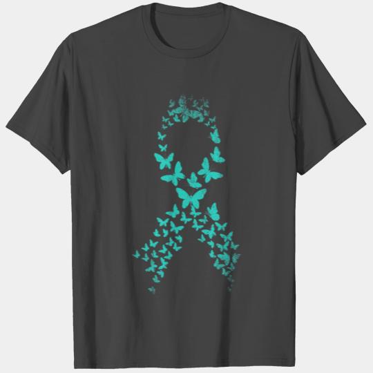 Butterfly Ovarian Cancer Awareness T Shirts