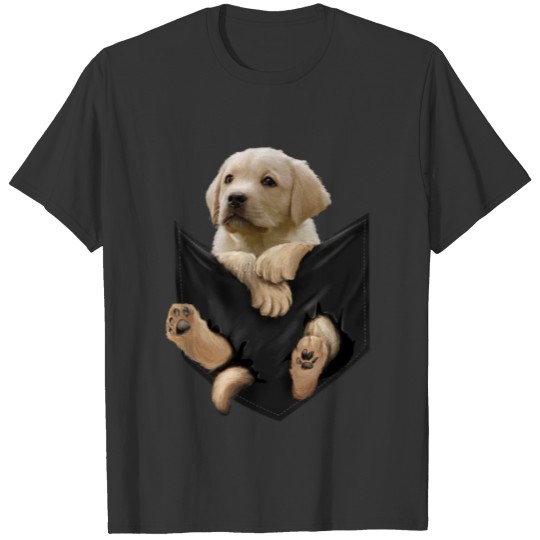 Golden Retriever In Pocket Puppy Funny Pet Lover T-shirt