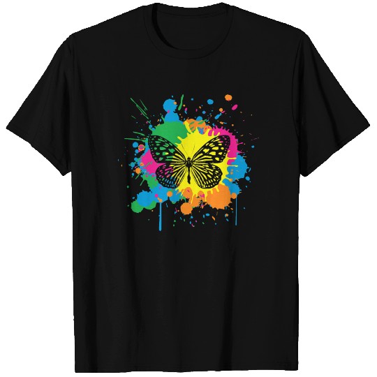 Multi Colored Paint Splash Splatter Graphic T Shirts