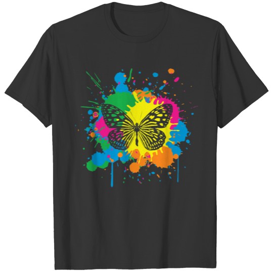 Multi Colored Paint Splash Splatter Graphic T Shirts