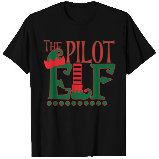 Matching Family Funny The Pilot Elf Christmas T Shirts
