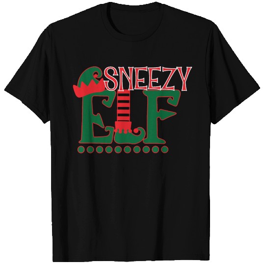 Matching Family Funny The Sneezy Elf Christmas T Shirts