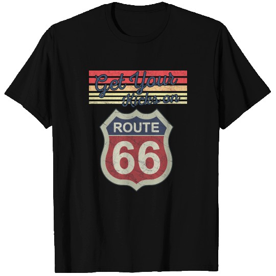 Get Your Kicks - Route 66 - Vintage Retro Distress T Shirts