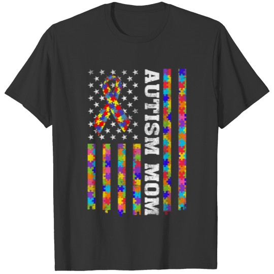 Autism Awareness Proud Autism Mom T-shirt