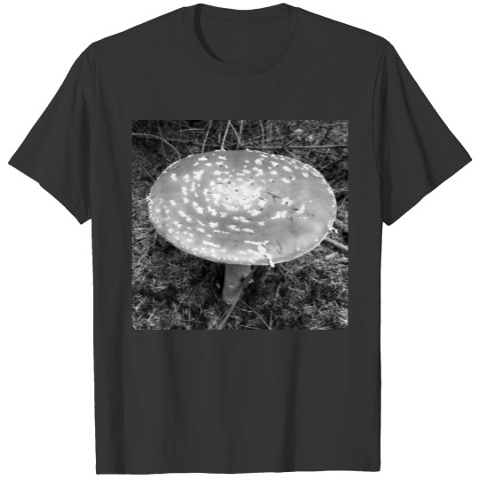 Mushroom Toadstool Forest - Black and white T Shirts