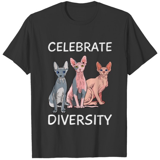 Sphynx Cat Celebrate Diversity T-shirt