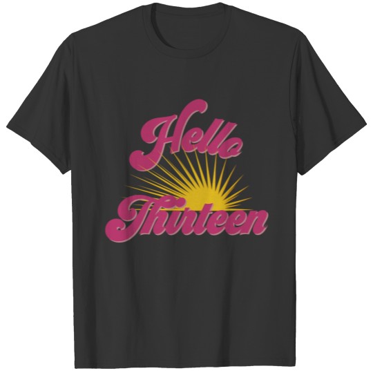 Hello Thirteen est. 2008 13th birthday gift T-shirt