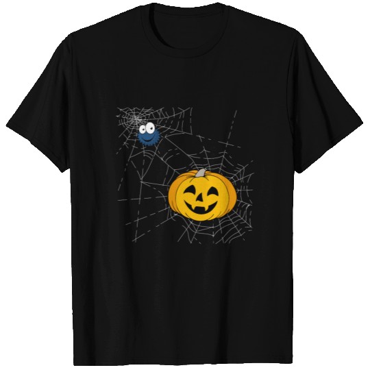 Funny Halloween Spider With Pumpkin T Shirts