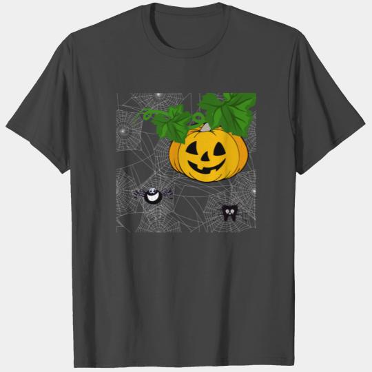 Funny Halloween Spider With Pumpkin T Shirts